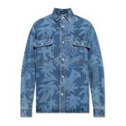 Palm Angels Oversize denimskjorta Blue, Herr