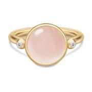 Julie Sandlau Färgglad Kristall Guld Ring Pink, Dam