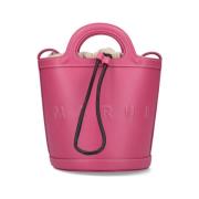 Marni Elegant Rosa Läder Bucket Väska Pink, Dam