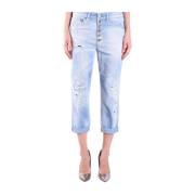 Dondup Trendiga Cropped Jeans för Kvinnor Blue, Dam