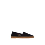 Saint Laurent Broderade espadriller i canvas Black, Dam