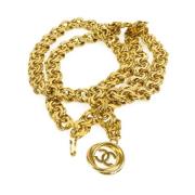 Chanel Vintage Vintage Guldtonad Kedja Drop Bälte Yellow, Unisex