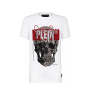 Philipp Plein T-shirt platina klippt rund hals White, Herr