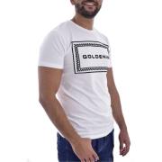 Goldenim paris Tryckt T-shirt - Vit, Figurnära passform, Korta ärmar W...