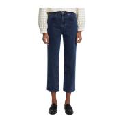 7 For All Mankind Croppade Jeans Blue, Dam