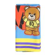 Moschino Silkeschal, Varsity Teddy Bear Print Multicolor, Dam