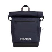 Tommy Hilfiger Blå Rolltoppryggsäck Blue, Herr