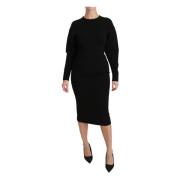 Dolce & Gabbana Svart Stretch Bodycon Sheath Klänning Black, Dam