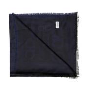 Salvatore Ferragamo Logo scarf Blue, Dam