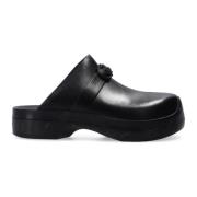 Salvatore Ferragamo Nope Läder Slides Black, Dam