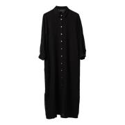 120% Lino Shirt Dresses Black, Dam