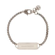 Alexander McQueen Armband med logotyp Gray, Herr