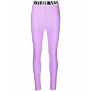 Versace Jeans Couture Leggings med elastisk midja Purple, Dam