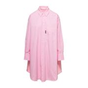 Palm Angels Rosa Mini Skjortklänning med Designer Flair Pink, Dam