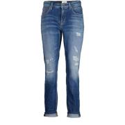 Cambio Stiliga Cropped Jeans Blue, Dam
