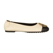 Tory Burch Claire Cap Toe Balettskor Beige, Dam