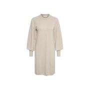 InWear Mjuk Stickad Klänning Beige, Dam