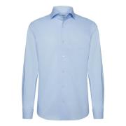 Boggi Milano B Tech Regular Fit Bomull och Coolmax® Skjorta Blue, Herr