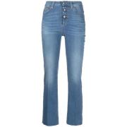 Liu Jo Blå Mid-Rise Slim-Fit Cropped Jeans Blue, Dam