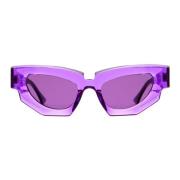 Kuboraum Edgy Cat-Eye Solglasögon i Transparent Lila Purple, Dam