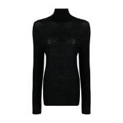 Saint Laurent Turtleneck Tee Black, Dam