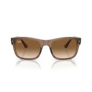 Ray-Ban Rektangulära solglasögon med genomskinligt brunt båge och brun...