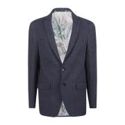 Etro Blå Blommig Fodrad Slim Fit Jacka Blue, Herr