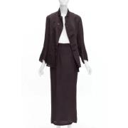 Yohji Yamamoto Pre-owned Pre-owned Silke klnningar Brown, Dam