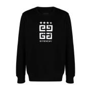 Givenchy Svarta Sweaters med Signature 4G Print Black, Herr