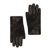 Dolce & Gabbana Svarta Läderhandskar Black, Herr
