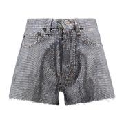 Maison Margiela Bomullsshorts med dragkedja och knapp Gray, Dam