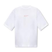 Marni T-shirt med logotyp White, Dam