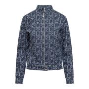 Ludovic de Saint Sernin Monogram Print Lätt Jacka Blue, Dam