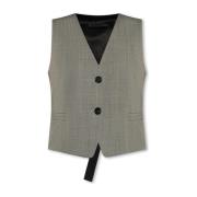 Helmut Lang Herringbone vest Gray, Dam