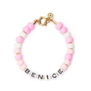 Sporty & Rich Pink Be Nice Beads Armband Pink, Dam