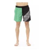 Bikkembergs Gröna Badshorts med Sidtryck Green, Dam