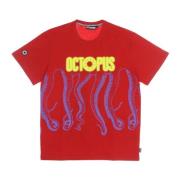 Octopus Röd Blurred Tee Herr T-shirt Red, Herr