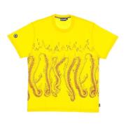 Octopus More Fire Tee - Streetwear Kollektion Yellow, Herr
