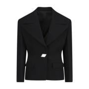 The Attico Svart Ullblandning Blazer Black, Dam