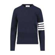 Thom Browne Rundhalsad stickad tröja Blue, Dam