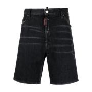 Dsquared2 Ciao Straight Jeansshorts Black, Herr
