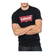 Levi's Ikonisk Bomull T-Shirt - Svart, Rak Passform, Korta ärmar Black...