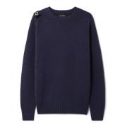 Ma.strum Milano Stickad Crew Neck i True Navy Blue, Herr