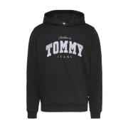 Tommy Hilfiger Klassisk Svart Varsity Sweatshirt Black, Herr