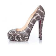 Christian Louboutin Pre-owned Pre-owned Läder klackskor Gray, Dam