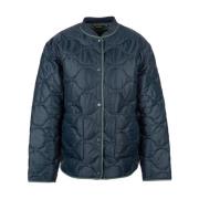 Barbour Quiltad Marinblå Jacka med Logo Blue, Dam