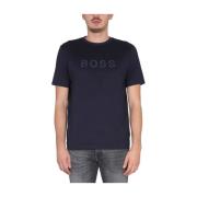 Boss T-Shirt With Logo Blue, Herr