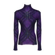 Burberry Slim Fit Check Sweaters Purple, Dam