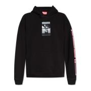 Diesel hoodie med logotyp Black, Herr