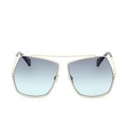 Max Mara Stiliga solglasögon för kvinnor White, Dam